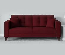 Alfredo 3 Seater Sofa in Garnet Red Colour